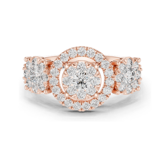 1.02 CT Lab Diamond Ladies Ring | VVS-VS EF Clarity | 18KT, 14KT, 10KT Gold & 925 Silver | Rose, Yellow, White Gold & Moissanite Options