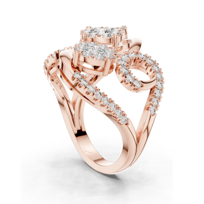 1.298 CT Lab Diamond Ladies Ring | VVS-VS Clarity | CVD Diamond | 18KT, 14KT, 10KT Gold & 925 Silver | Rose, Yellow, White Gold & Moissanite Options