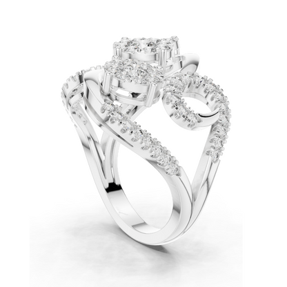 1.298 CT Lab Diamond Ladies Ring | VVS-VS Clarity | CVD Diamond | 18KT, 14KT, 10KT Gold & 925 Silver | Rose, Yellow, White Gold & Moissanite Options