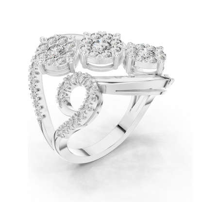 1.298 CT Lab Diamond Ladies Ring | VVS-VS Clarity | CVD Diamond | 18KT, 14KT, 10KT Gold & 925 Silver | Rose, Yellow, White Gold & Moissanite Options