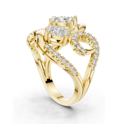1.298 CT Lab Diamond Ladies Ring | VVS-VS Clarity | CVD Diamond | 18KT, 14KT, 10KT Gold & 925 Silver | Rose, Yellow, White Gold & Moissanite Options
