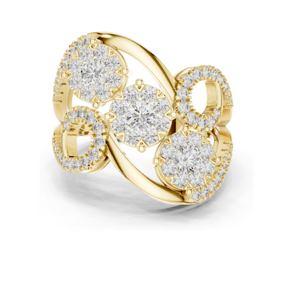 1.298 CT Lab Diamond Ladies Ring | VVS-VS Clarity | CVD Diamond | 18KT, 14KT, 10KT Gold & 925 Silver | Rose, Yellow, White Gold & Moissanite Options