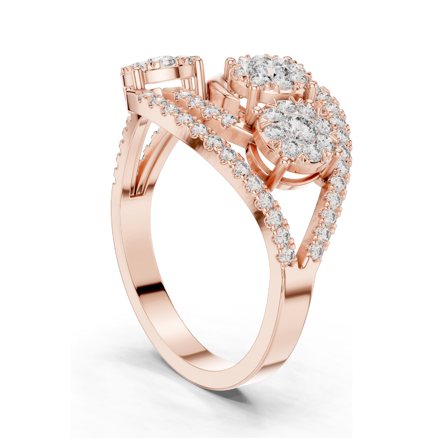 0.655 CT Lab Diamond Ladies Ring | VVS-VS Clarity, EF Color | 18KT, 14KT, 10KT Gold & 925 Silver | Rose, Yellow, White Gold & Moissanite Options