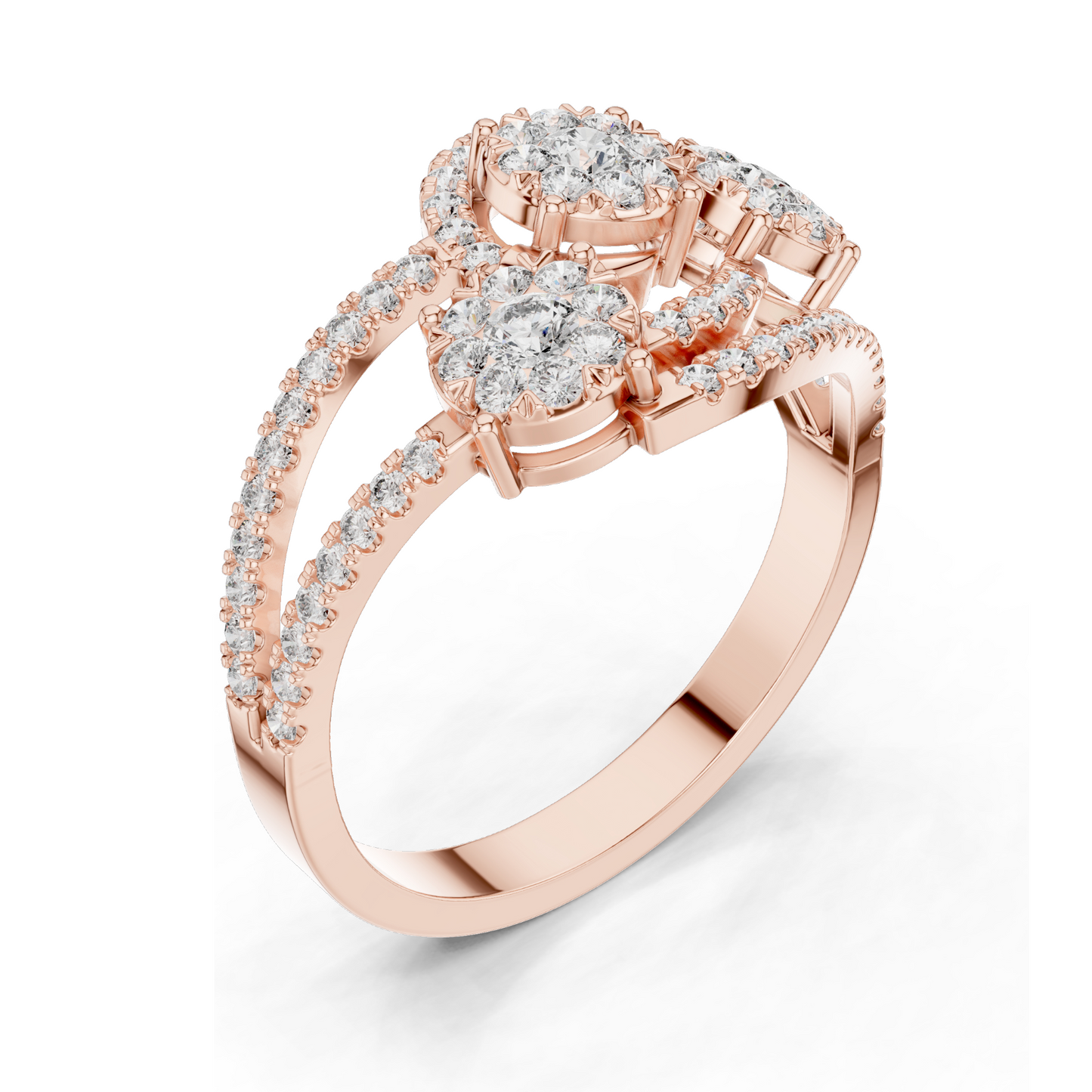 0.655 CT Lab Diamond Ladies Ring | VVS-VS Clarity, EF Color | 18KT, 14KT, 10KT Gold & 925 Silver | Rose, Yellow, White Gold & Moissanite Options