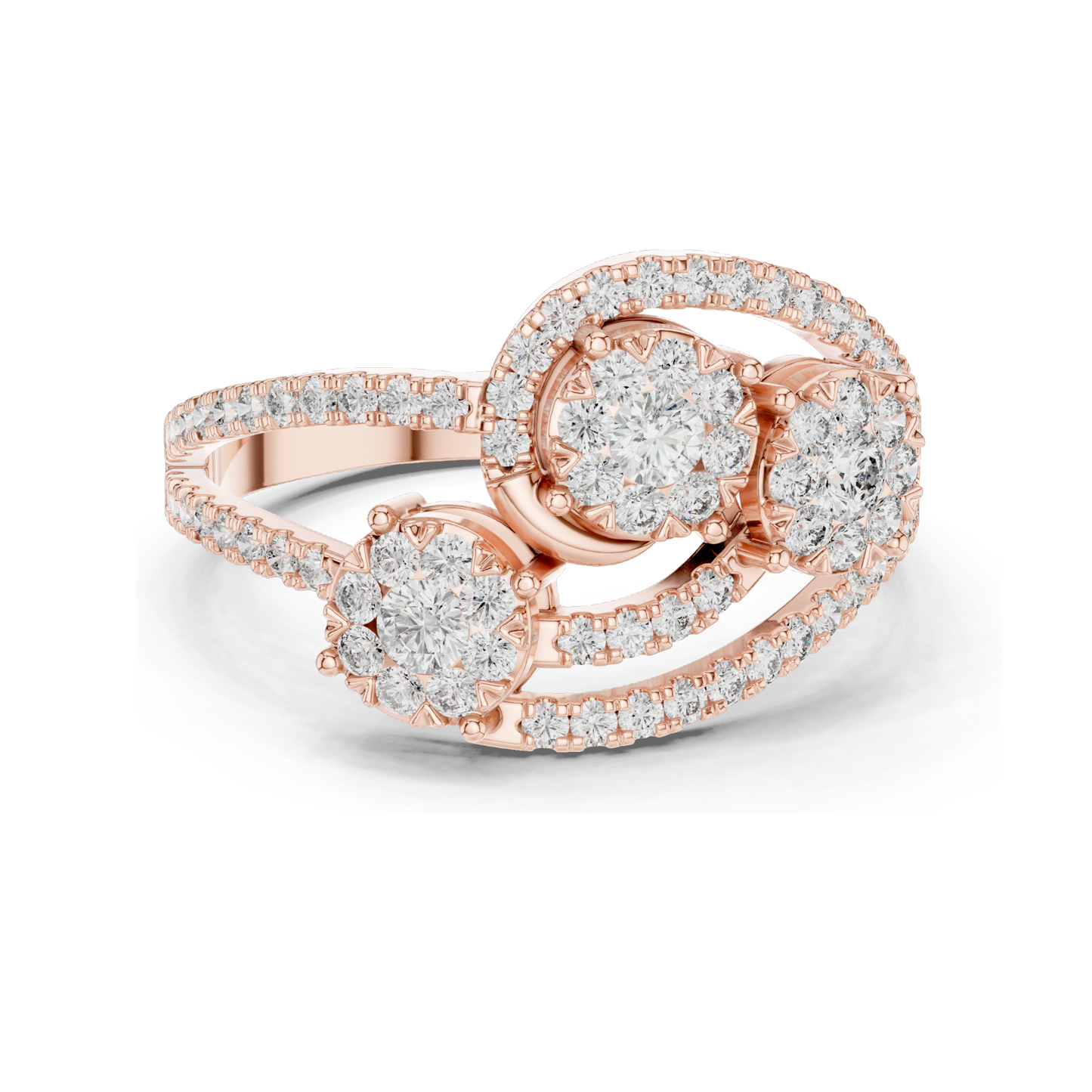 0.655 CT Lab Diamond Ladies Ring | VVS-VS Clarity, EF Color | 18KT, 14KT, 10KT Gold & 925 Silver | Rose, Yellow, White Gold & Moissanite Options
