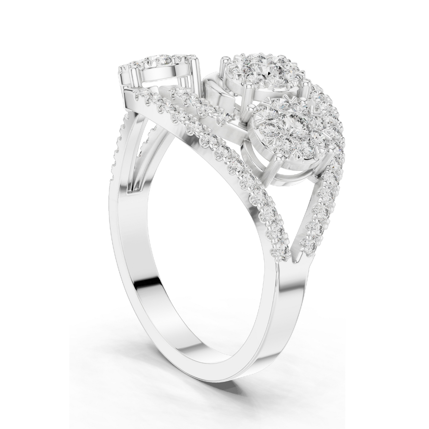 0.655 CT Lab Diamond Ladies Ring | VVS-VS Clarity, EF Color | 18KT, 14KT, 10KT Gold & 925 Silver | Rose, Yellow, White Gold & Moissanite Options