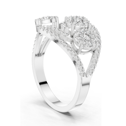 0.655 CT Lab Diamond Ladies Ring | VVS-VS Clarity, EF Color | 18KT, 14KT, 10KT Gold & 925 Silver | Rose, Yellow, White Gold & Moissanite Options