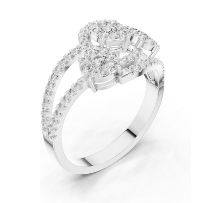0.655 CT Lab Diamond Ladies Ring | VVS-VS Clarity, EF Color | 18KT, 14KT, 10KT Gold & 925 Silver | Rose, Yellow, White Gold & Moissanite Options