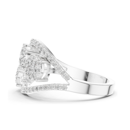 0.655 CT Lab Diamond Ladies Ring | VVS-VS Clarity, EF Color | 18KT, 14KT, 10KT Gold & 925 Silver | Rose, Yellow, White Gold & Moissanite Options