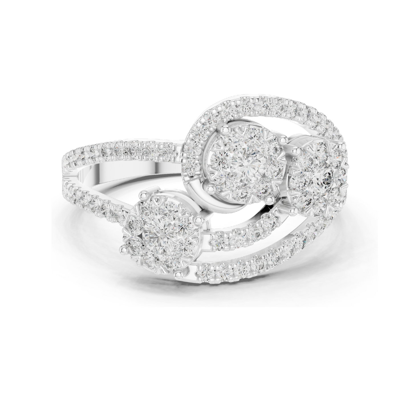 0.655 CT Lab Diamond Ladies Ring | VVS-VS Clarity, EF Color | 18KT, 14KT, 10KT Gold & 925 Silver | Rose, Yellow, White Gold & Moissanite Options