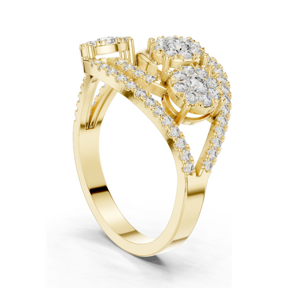 0.655 CT Lab Diamond Ladies Ring | VVS-VS Clarity, EF Color | 18KT, 14KT, 10KT Gold & 925 Silver | Rose, Yellow, White Gold & Moissanite Options
