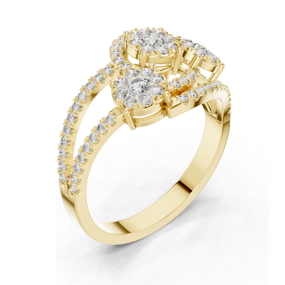 0.655 CT Lab Diamond Ladies Ring | VVS-VS Clarity, EF Color | 18KT, 14KT, 10KT Gold & 925 Silver | Rose, Yellow, White Gold & Moissanite Options