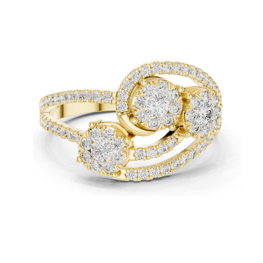 0.655 CT Lab Diamond Ladies Ring | VVS-VS Clarity, EF Color | 18KT, 14KT, 10KT Gold & 925 Silver | Rose, Yellow, White Gold & Moissanite Options