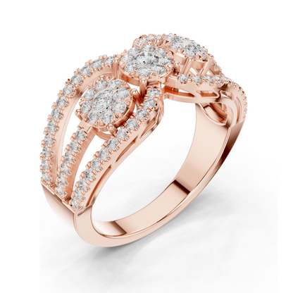 Lab-Grown Diamond Ring for Women | 0.75 CT VVS-VS EF Clarity | 18KT, 14KT, 10KT Gold & 925 Silver | Rose, Yellow, White Gold & Moissanite Options