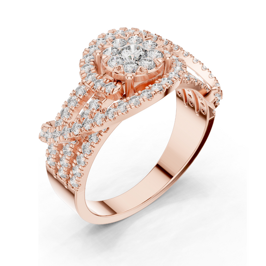 0.952 CT Lab Diamond Ring for Women | VVS-VS EF Clarity | 18KT, 14KT, 10KT Gold & 925 Silver | Rose, Yellow, White Gold & Moissanite Options