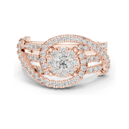 0.952 CT Lab Diamond Ring for Women | VVS-VS EF Clarity | 18KT, 14KT, 10KT Gold & 925 Silver | Rose, Yellow, White Gold & Moissanite Options