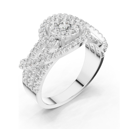 0.952 CT Lab Diamond Ring for Women | VVS-VS EF Clarity | 18KT, 14KT, 10KT Gold & 925 Silver | Rose, Yellow, White Gold & Moissanite Options