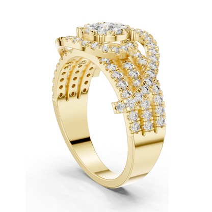 0.952 CT Lab Diamond Ring for Women | VVS-VS EF Clarity | 18KT, 14KT, 10KT Gold & 925 Silver | Rose, Yellow, White Gold & Moissanite Options
