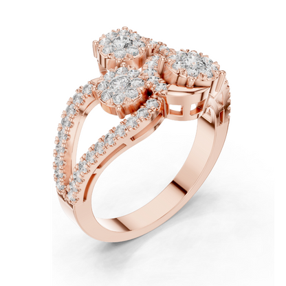 0.778 CT Lab Diamond Ring for Women | VVS-VS EF Clarity | 18KT, 14KT, 10KT Gold & 925 Silver | Rose, Yellow, White Gold & Moissanite Options