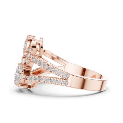 0.778 CT Lab Diamond Ring for Women | VVS-VS EF Clarity | 18KT, 14KT, 10KT Gold & 925 Silver | Rose, Yellow, White Gold & Moissanite Options