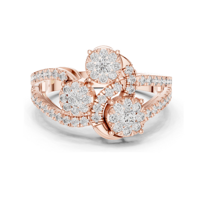 0.778 CT Lab Diamond Ring for Women | VVS-VS EF Clarity | 18KT, 14KT, 10KT Gold & 925 Silver | Rose, Yellow, White Gold & Moissanite Options