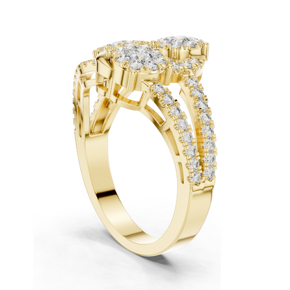 0.778 CT Lab Diamond Ring for Women | VVS-VS EF Clarity | 18KT, 14KT, 10KT Gold & 925 Silver | Rose, Yellow, White Gold & Moissanite Options