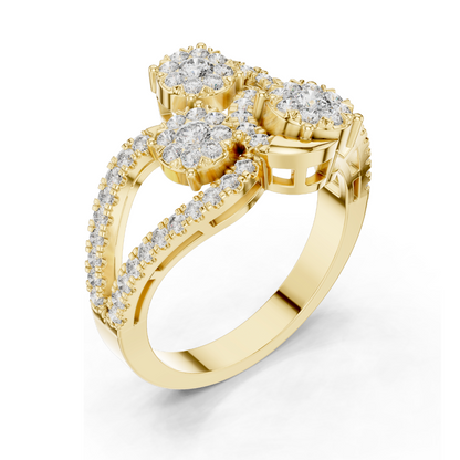 0.778 CT Lab Diamond Ring for Women | VVS-VS EF Clarity | 18KT, 14KT, 10KT Gold & 925 Silver | Rose, Yellow, White Gold & Moissanite Options