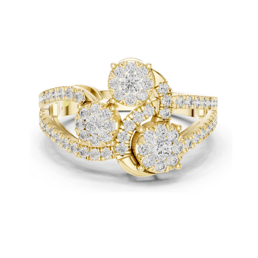 0.778 CT Lab Diamond Ring for Women | VVS-VS EF Clarity | 18KT, 14KT, 10KT Gold & 925 Silver | Rose, Yellow, White Gold & Moissanite Options