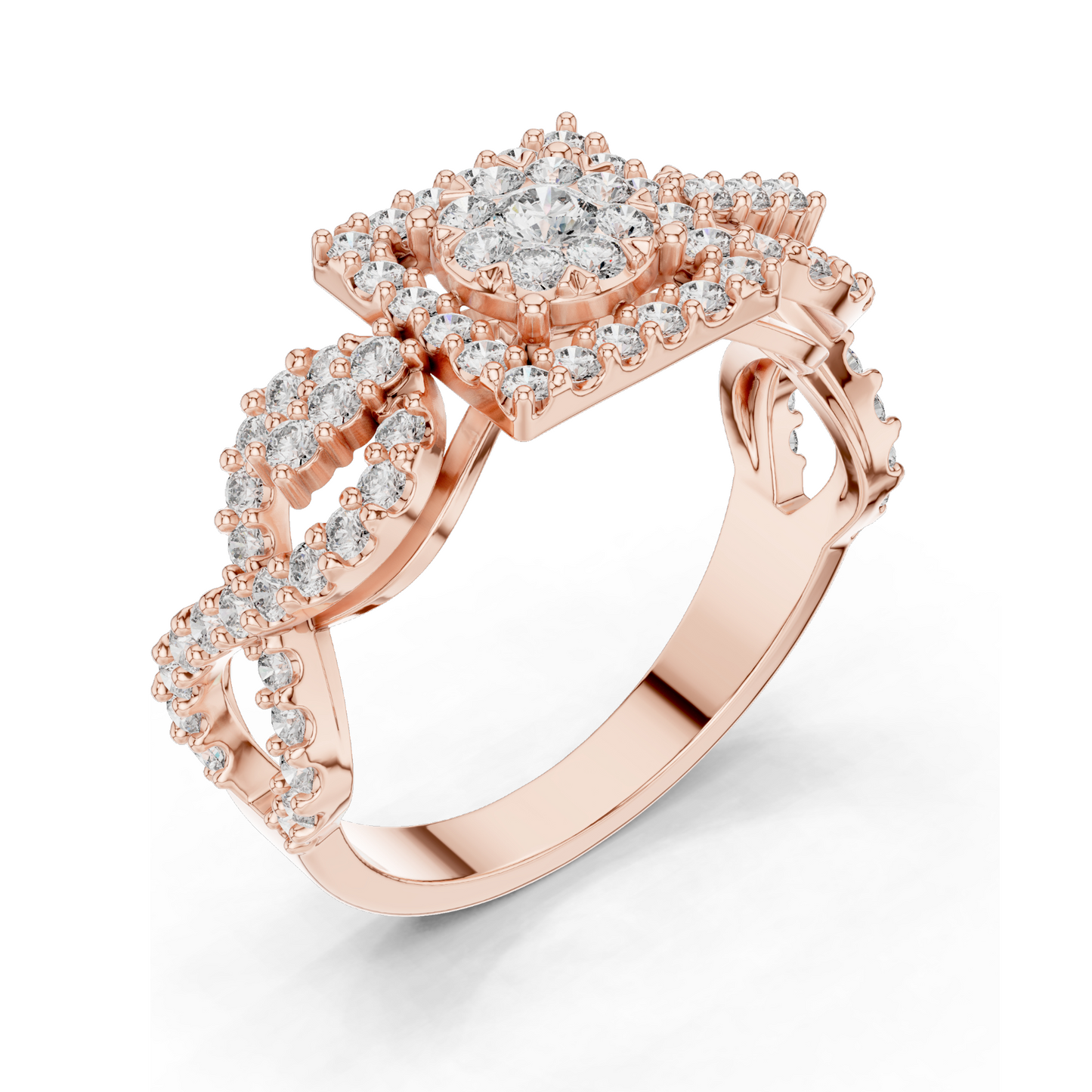 0.728 CT Lab Diamond Ring for Women | VVS-VS EF Clarity | 18KT, 14KT, 10KT Gold & 925 Silver | Rose, Yellow, White Gold & Moissanite Options
