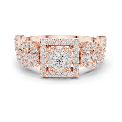 0.728 CT Lab Diamond Ring for Women | VVS-VS EF Clarity | 18KT, 14KT, 10KT Gold & 925 Silver | Rose, Yellow, White Gold & Moissanite Options