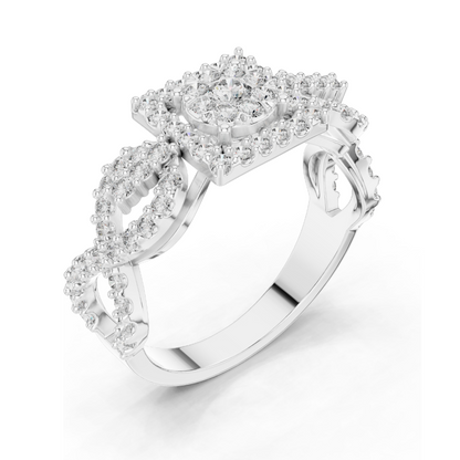 0.728 CT Lab Diamond Ring for Women | VVS-VS EF Clarity | 18KT, 14KT, 10KT Gold & 925 Silver | Rose, Yellow, White Gold & Moissanite Options