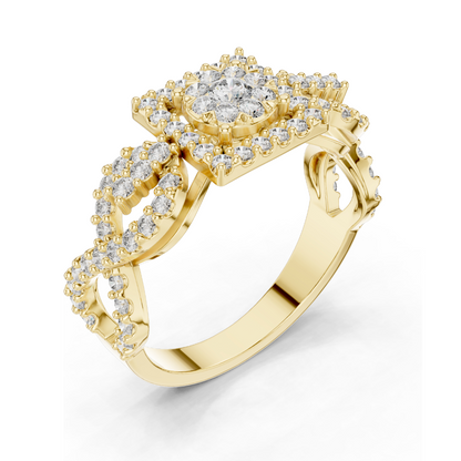 0.728 CT Lab Diamond Ring for Women | VVS-VS EF Clarity | 18KT, 14KT, 10KT Gold & 925 Silver | Rose, Yellow, White Gold & Moissanite Options