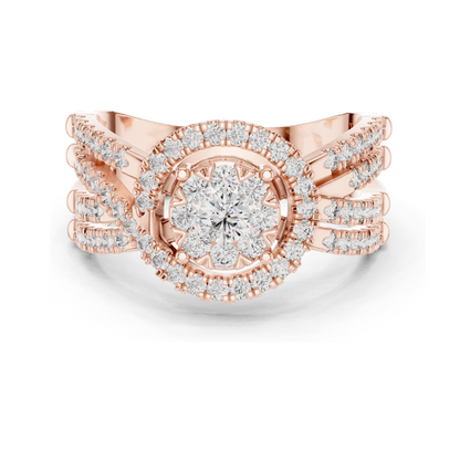 0.816 CT Lab Diamond Ladies Ring | VVS-VS EF Clarity | 18KT, 14KT, 10KT Gold & 925 Silver | Rose, Yellow, White Gold & Moissanite Options