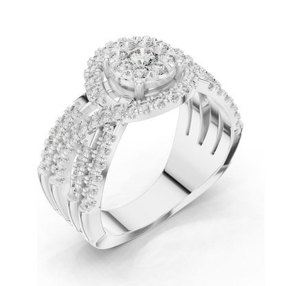 0.816 CT Lab Diamond Ladies Ring | VVS-VS EF Clarity | 18KT, 14KT, 10KT Gold & 925 Silver | Rose, Yellow, White Gold & Moissanite Options