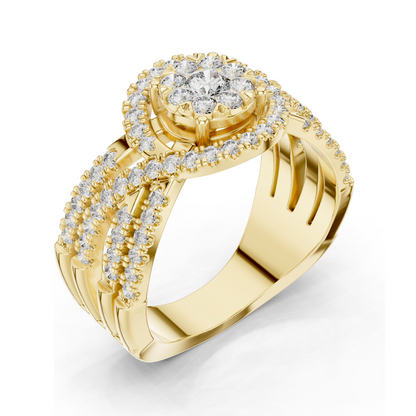 0.816 CT Lab Diamond Ladies Ring | VVS-VS EF Clarity | 18KT, 14KT, 10KT Gold & 925 Silver | Rose, Yellow, White Gold & Moissanite Options