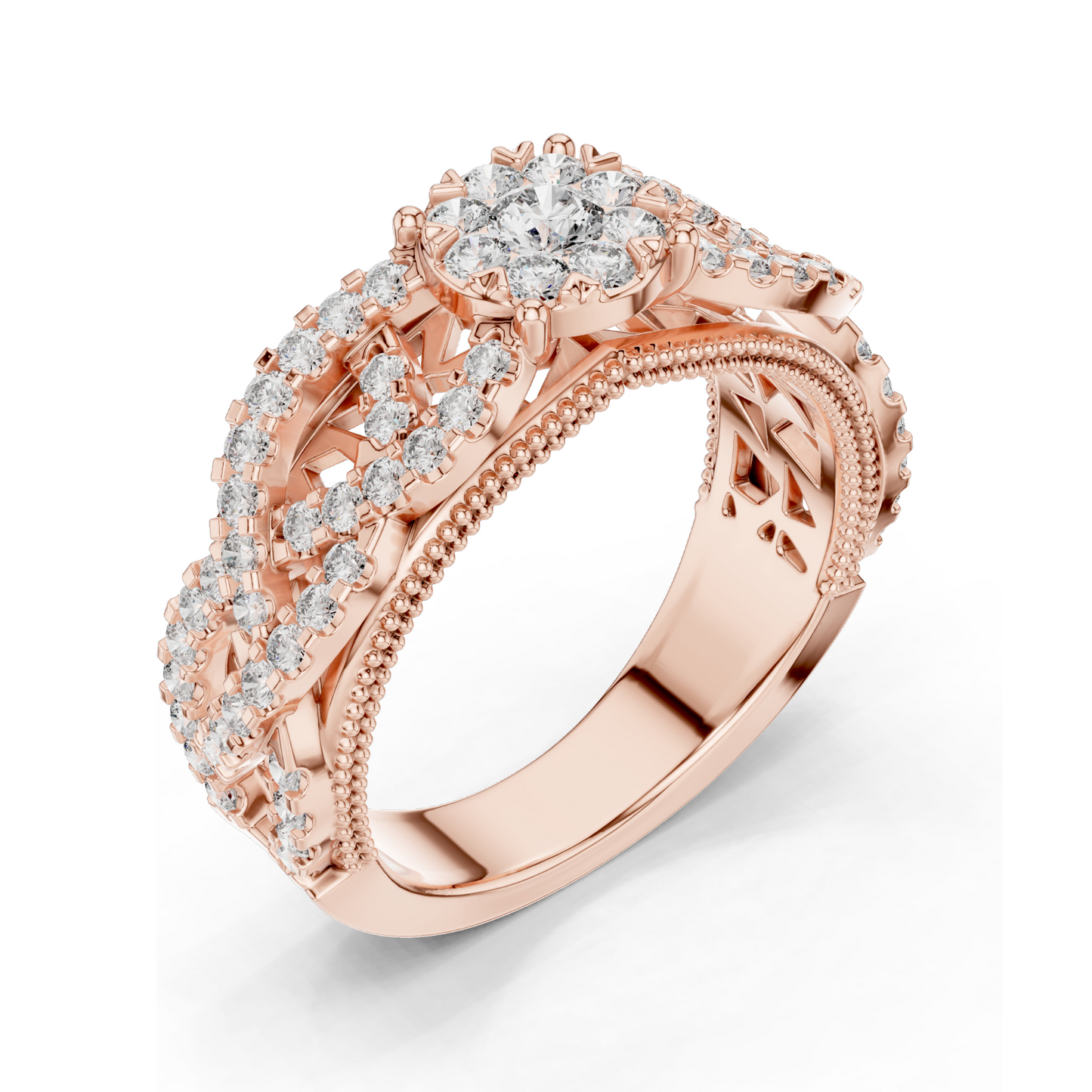 0.824 CT Lab-Grown Diamond Ring for Women | VVS-VS EF Clarity | 18KT, 14KT, 10KT Gold & 925 Silver | Rose, Yellow, White Gold & Moissanite Options