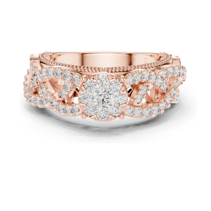 0.824 CT Lab-Grown Diamond Ring for Women | VVS-VS EF Clarity | 18KT, 14KT, 10KT Gold & 925 Silver | Rose, Yellow, White Gold & Moissanite Options