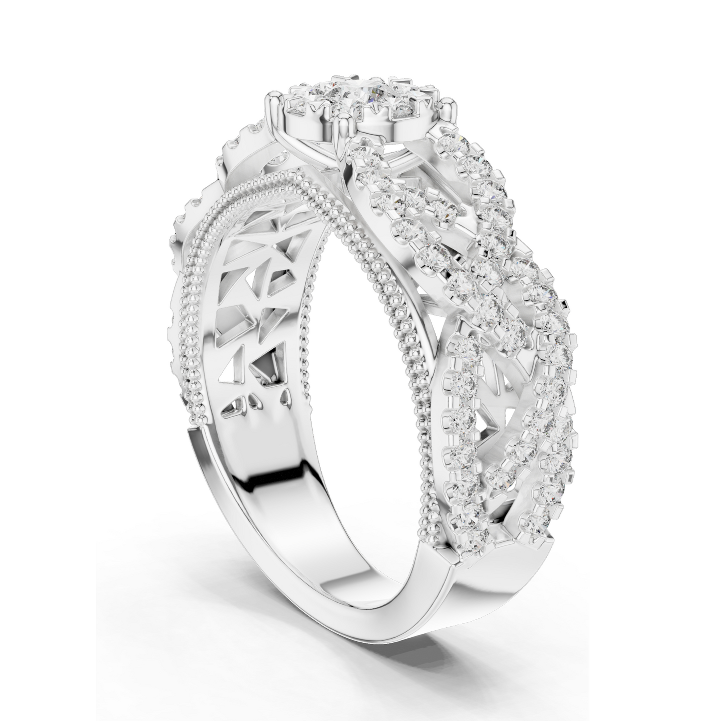 0.824 CT Lab-Grown Diamond Ring for Women | VVS-VS EF Clarity | 18KT, 14KT, 10KT Gold & 925 Silver | Rose, Yellow, White Gold & Moissanite Options