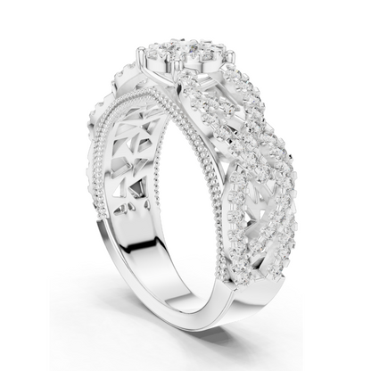0.824 CT Lab-Grown Diamond Ring for Women | VVS-VS EF Clarity | 18KT, 14KT, 10KT Gold & 925 Silver | Rose, Yellow, White Gold & Moissanite Options