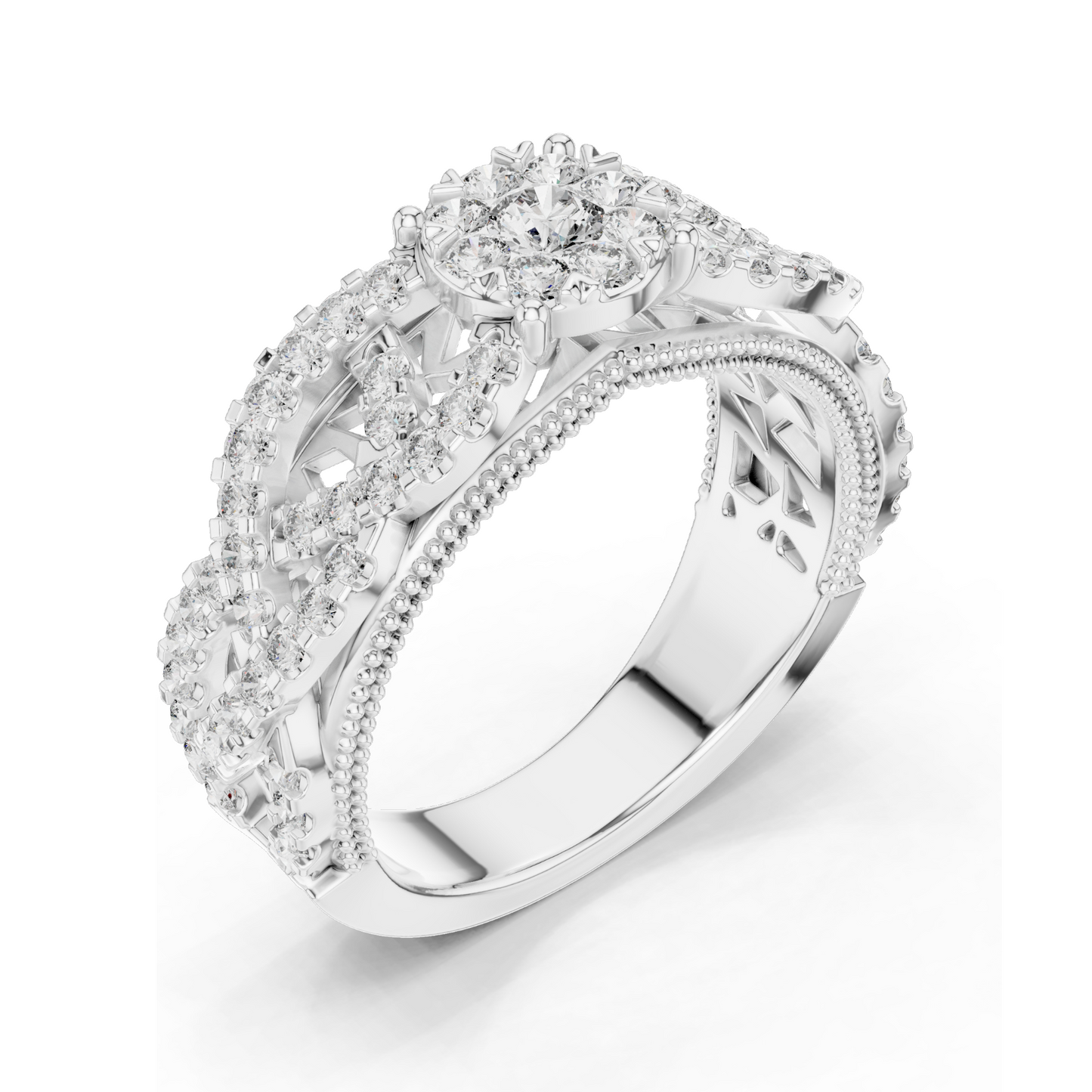 0.824 CT Lab-Grown Diamond Ring for Women | VVS-VS EF Clarity | 18KT, 14KT, 10KT Gold & 925 Silver | Rose, Yellow, White Gold & Moissanite Options
