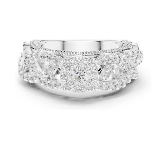 0.824 CT Lab-Grown Diamond Ring for Women | VVS-VS EF Clarity | 18KT, 14KT, 10KT Gold & 925 Silver | Rose, Yellow, White Gold & Moissanite Options