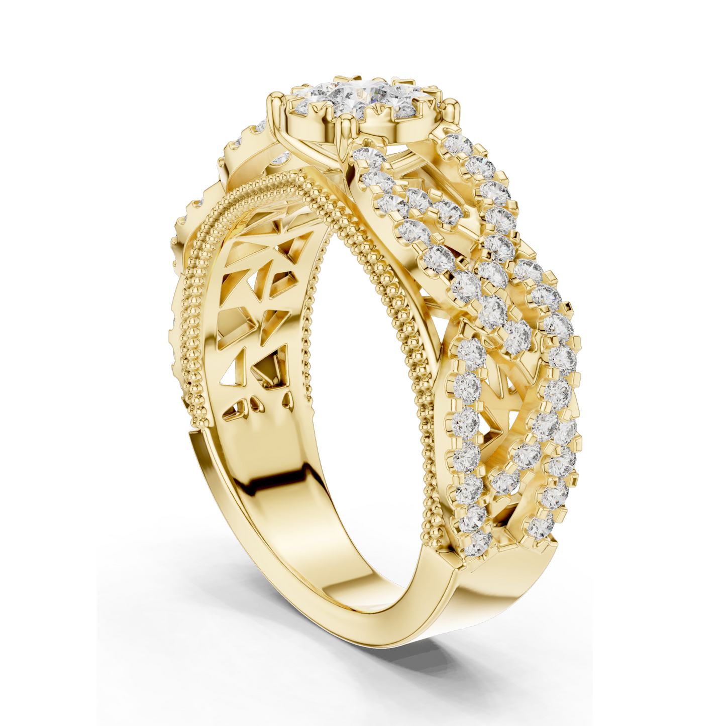 0.824 CT Lab-Grown Diamond Ring for Women | VVS-VS EF Clarity | 18KT, 14KT, 10KT Gold & 925 Silver | Rose, Yellow, White Gold & Moissanite Options
