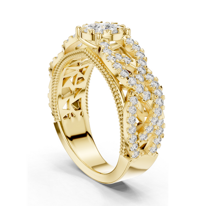 0.824 CT Lab-Grown Diamond Ring for Women | VVS-VS EF Clarity | 18KT, 14KT, 10KT Gold & 925 Silver | Rose, Yellow, White Gold & Moissanite Options