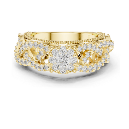 0.824 CT Lab-Grown Diamond Ring for Women | VVS-VS EF Clarity | 18KT, 14KT, 10KT Gold & 925 Silver | Rose, Yellow, White Gold & Moissanite Options