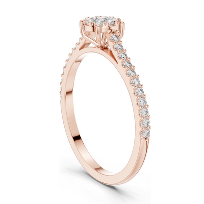 0.306 CT Lab Diamond Engagement Ring for Women | VVS-VS EF Clarity | 18KT, 14KT, 10KT Gold & 925 Silver | Rose, Yellow, White Gold & Moissanite Options