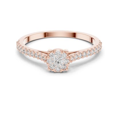 0.306 CT Lab Diamond Engagement Ring for Women | VVS-VS EF Clarity | 18KT, 14KT, 10KT Gold & 925 Silver | Rose, Yellow, White Gold & Moissanite Options