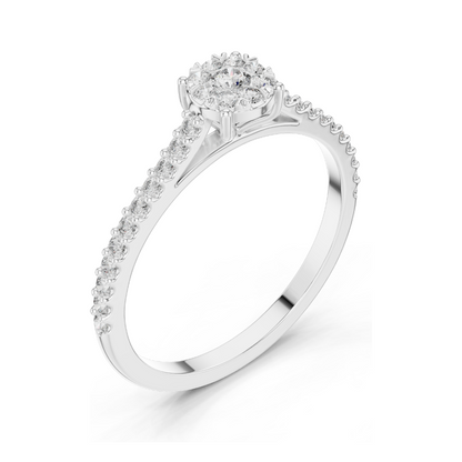 0.306 CT Lab Diamond Engagement Ring for Women | VVS-VS EF Clarity | 18KT, 14KT, 10KT Gold & 925 Silver | Rose, Yellow, White Gold & Moissanite Options