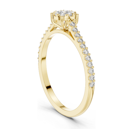 0.306 CT Lab Diamond Engagement Ring for Women | VVS-VS EF Clarity | 18KT, 14KT, 10KT Gold & 925 Silver | Rose, Yellow, White Gold & Moissanite Options
