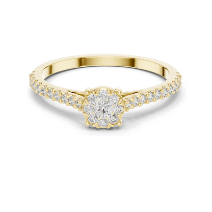 0.306 CT Lab Diamond Engagement Ring for Women | VVS-VS EF Clarity | 18KT, 14KT, 10KT Gold & 925 Silver | Rose, Yellow, White Gold & Moissanite Options
