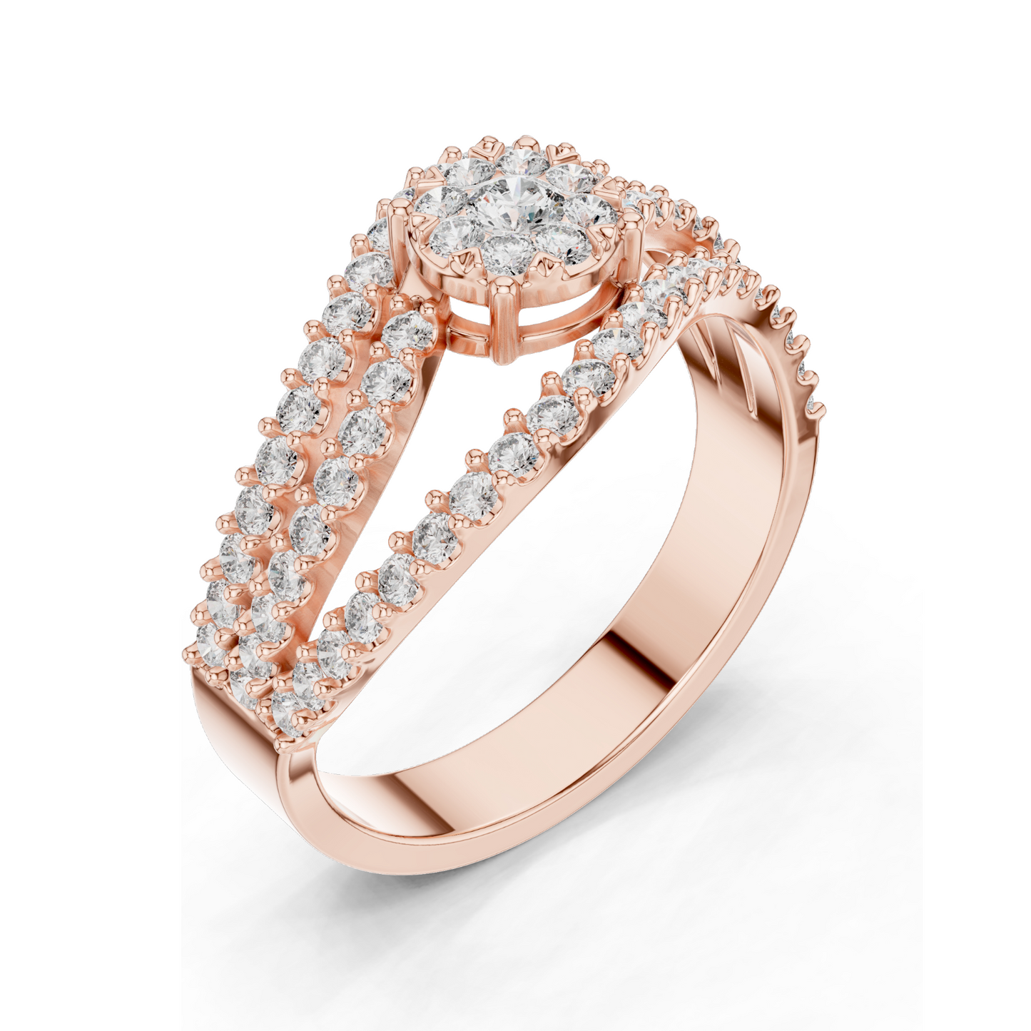 0.766 CT Lab Diamond Engagement Ring | VVS-VS EF Clarity | 18KT, 14KT, 10KT Gold & 925 Silver | Rose, Yellow, White Gold & Moissanite Options